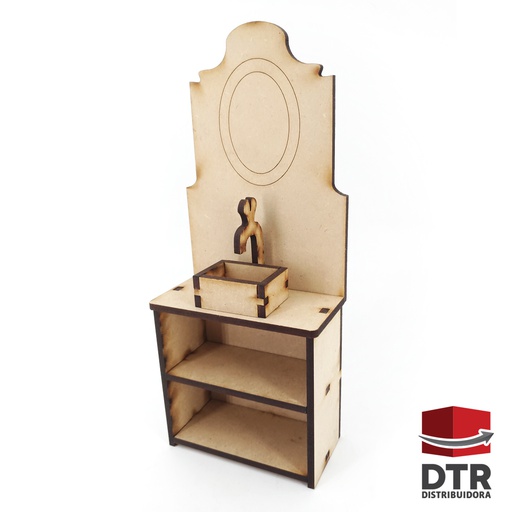 [MBU-083] Mesada baño con estantes