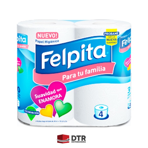 [PHF-005] Papel higiénico felpita de 4 Rollos de 30 mts cada uno