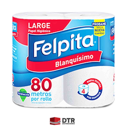[PHF-003] Papel higiénico felpita 4 Rollo de 80 mts cada uno