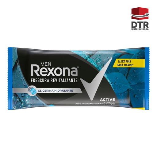 [JRX-001] Jabon de tocador REXONA MEN - Marca: Rexona - Cont.neto: 3 x 125 gr. c/u