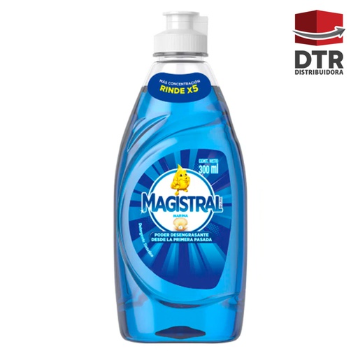 [DET-001] Detergente lavavajilla - Fragancia: MARINA - Marca: MAGISTRAL - Cont. neto: 300 ml. - Presentación: Botella