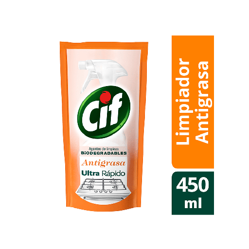 [LMT-001] Limpiador Antigrasa Ultra Rápido - Marca: CIF - Cont. neto: 450 cm3 - Presentación: DOYPACK