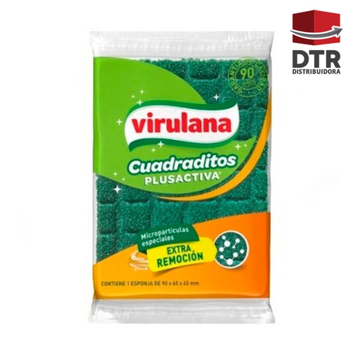 [EPJ-002] Esponja "Cuadraditos" PlusActiva - Marca: Virulana - Presentación: FLOWPACK