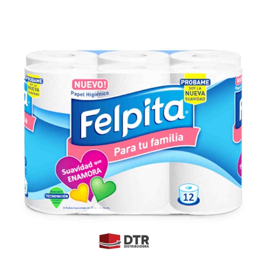[PHF-002] Papel higiénico felpita de 12 Rollos de 30 mts cada uno