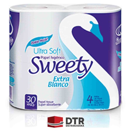 [PHF-004] Papel Higiénico SWEETY de 4 Rollos x 30mts - Doble HOJA